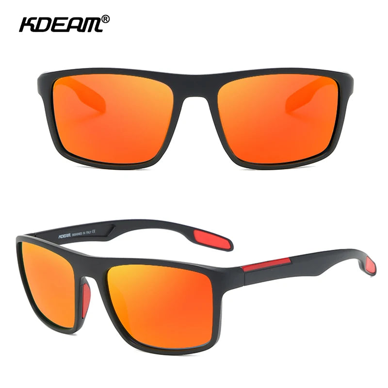 Óculos de sol KDEAM Ultra Light retangulares fotocromáticos masculinos polarizados TAC com lente de 1,1 mm de espessura UV400 óculos de sol femininos Cat.3 CE