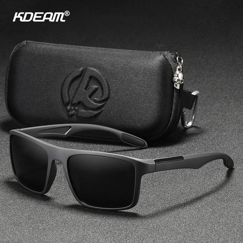 Óculos de sol KDEAM Ultra Light retangulares fotocromáticos masculinos polarizados TAC com lente de 1,1 mm de espessura UV400 óculos de sol femininos Cat.3 CE
