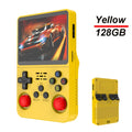 Console de jogos portátil R36S com tela IPS de 3,5 polegadas e 128 GB, console de jogos retrô clássico, sistema Arkos, player de vídeo portátil de bolso