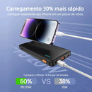PowerBank Baseus Airpow 10000mah Turbo 20w Cabo USB Tipo C Carregador Portátil Mega Capacidade Carregamento Rápido Bidirecional