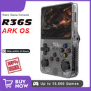 Console de videogame retrô R36S, sistema portátil Arkos 2.0, 3,5 polegadas, cartão único, reprodutor de vídeo de bolso portátil, 64 GB, 128 GB, 20.000 jogos