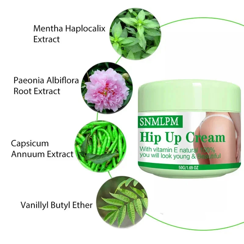 Creme para aumento de glúteos, óleo essencial firmador e lifting de bumbum, melhora o crescimento do quadril e Bumbum, firma  Empina e modela