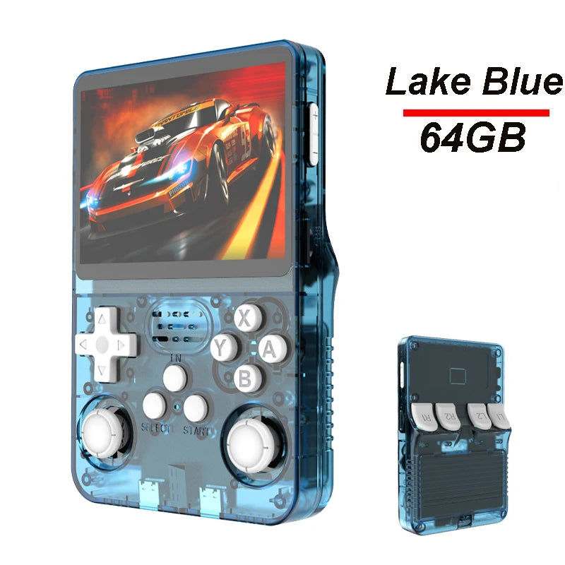 Console de jogos portátil R36S com tela IPS de 3,5 polegadas e 128 GB, console de jogos retrô clássico, sistema Arkos, player de vídeo portátil de bolso