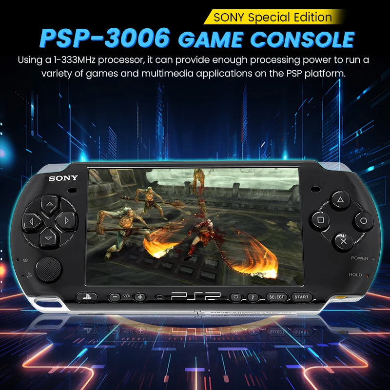 Console de jogos PlayStation PSP 3000 (PSP-3006) Console de jogos PlayStation portátil GBA Arcade (jogos grátis) Sem função UMD