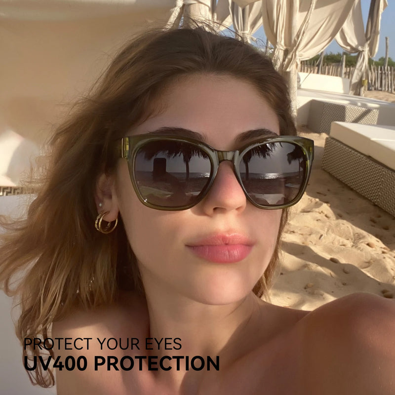 Óculos de sol polarizados ZENOTTIC Fashion Original com armação grossa de borboleta para mulheres, proteção UV400 robusta, óculos de sol estilo olho de gato