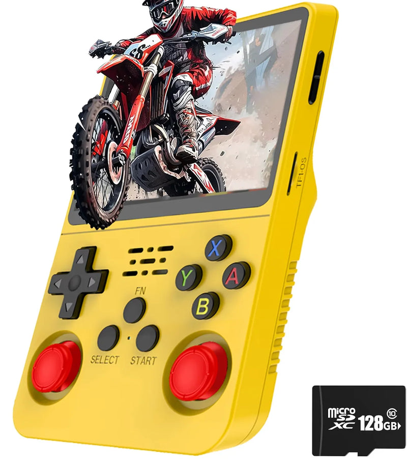 Console de videogame retrô R36S, sistema portátil Arkos 2.0, 3,5 polegadas, cartão único, reprodutor de vídeo de bolso portátil, 64 GB, 128 GB, 20.000 jogos