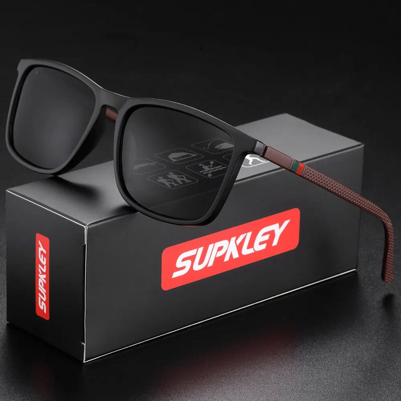Óculos de sol esportivos SUPKLEY para homens, polarizados, confortáveis, quadrados, levesWeight Eyewear Accessory with Origina