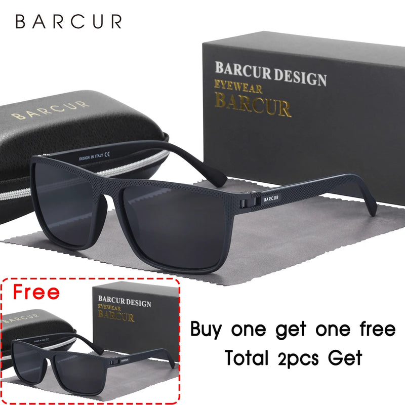 Óculos de sol esportivos leves e polarizados BARCUR Design TR90 para homens e mulheres, acessório para óculos com proteção UVAB