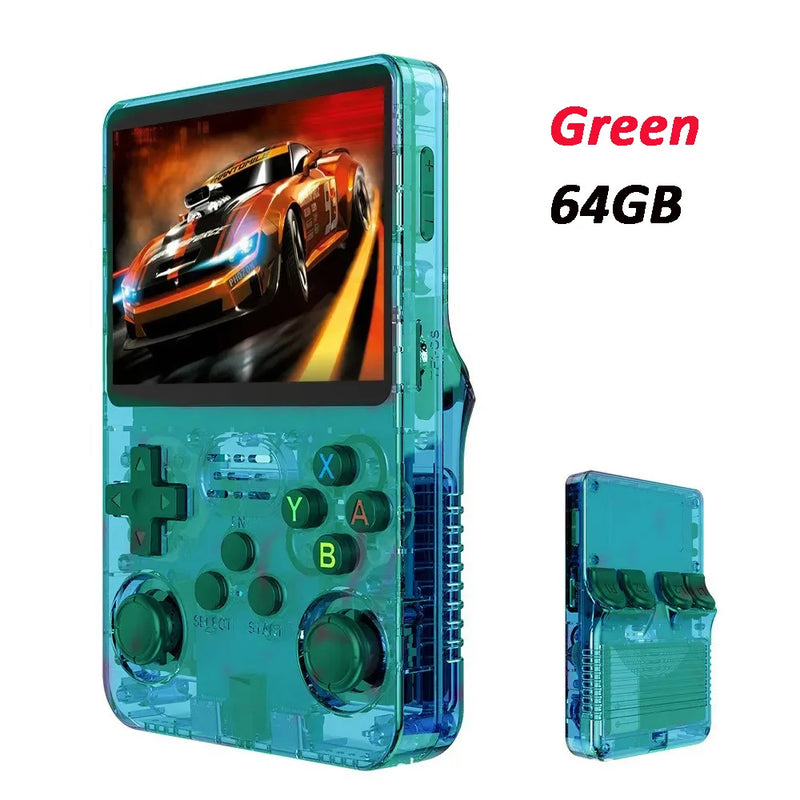 Console de videogame portátil retrô R36S 64G/128G, sistema Linux, tela IPS de 3,5 polegadas, R35s Pro, reprodutor de vídeo portátil de bolso, jogos