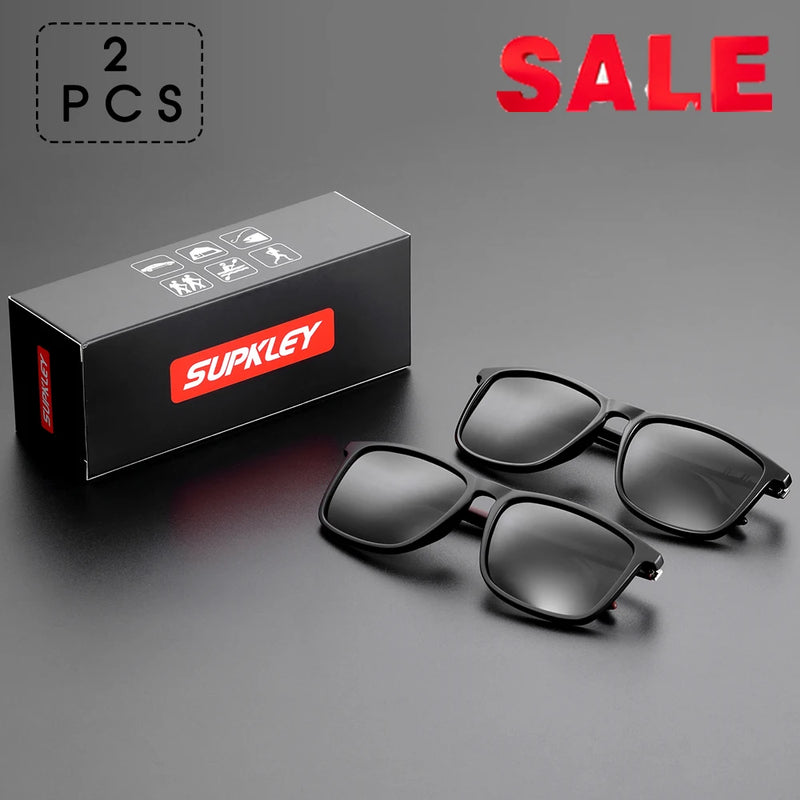 Óculos de sol esportivos SUPKLEY para homens, polarizados, confortáveis, quadrados, levesWeight Eyewear Accessory with Origina