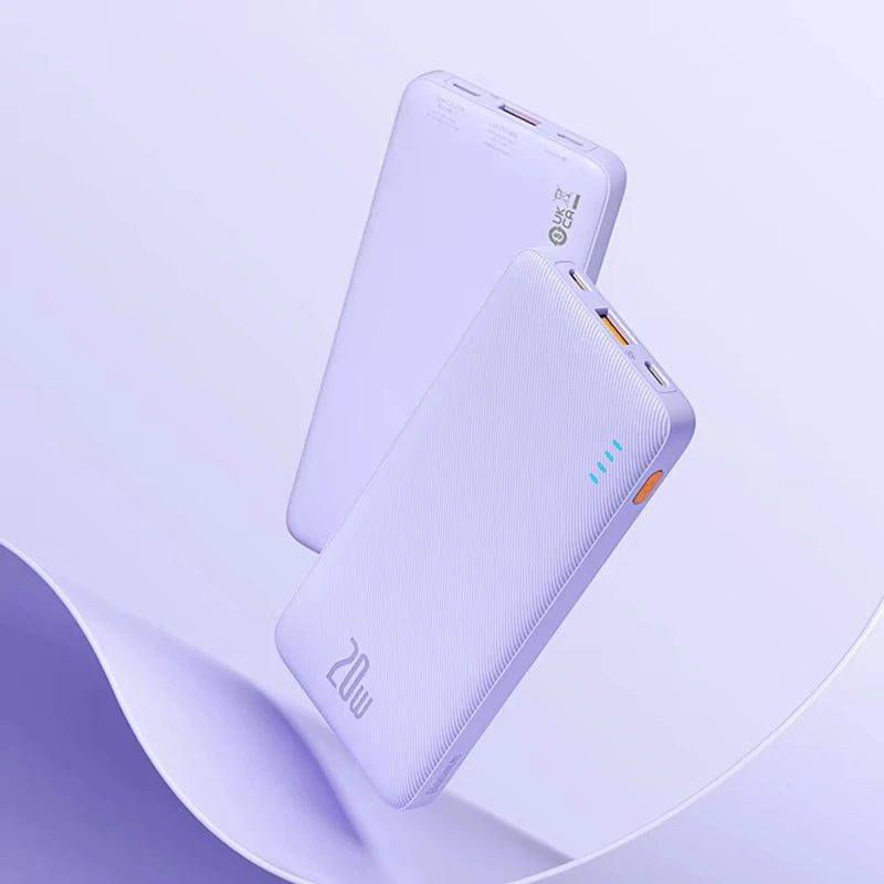 PowerBank Baseus Airpow 10000mah Turbo 20w Cabo USB Tipo C Carregador Portátil Mega Capacidade Carregamento Rápido Bidirecional
