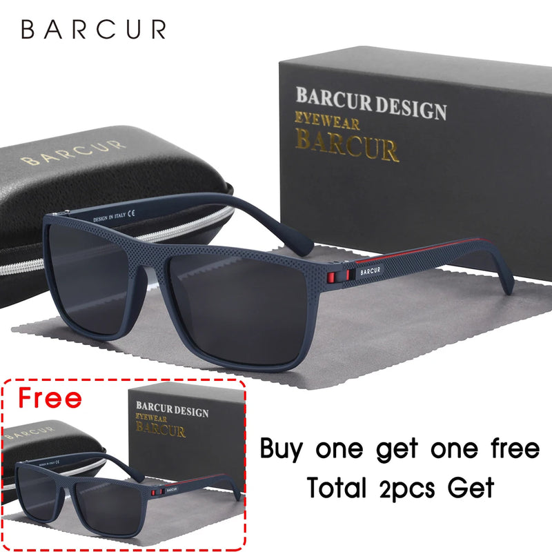 Óculos de sol esportivos leves e polarizados BARCUR Design TR90 para homens e mulheres, acessório para óculos com proteção UVAB