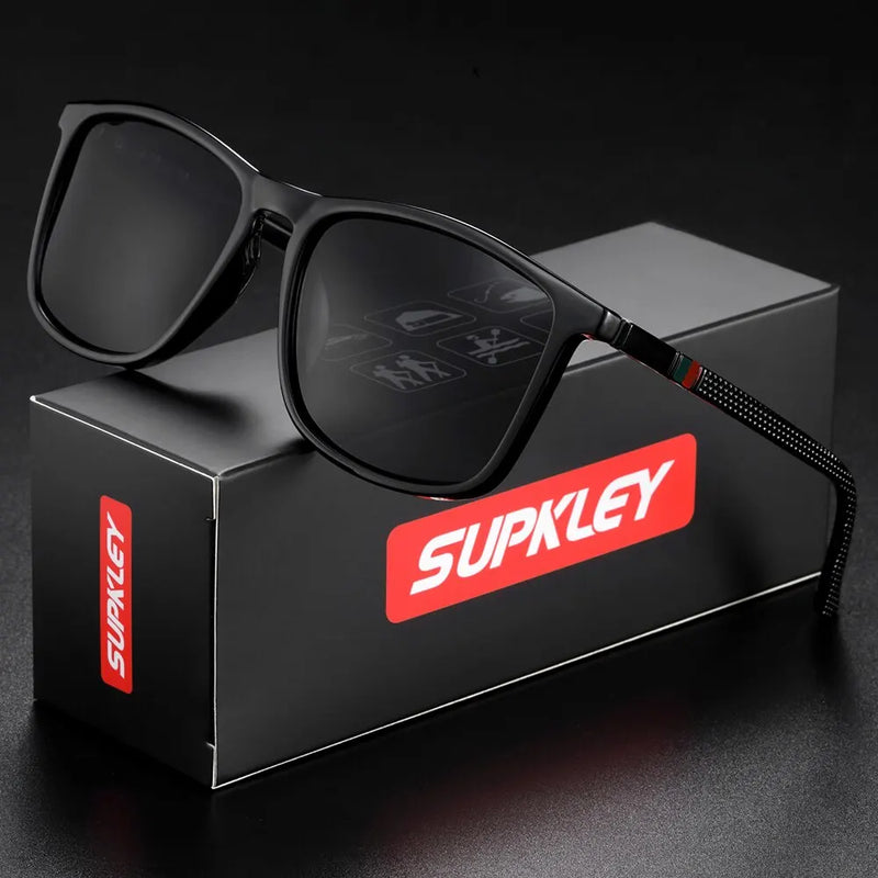 Óculos de sol esportivos SUPKLEY para homens, polarizados, confortáveis, quadrados, levesWeight Eyewear Accessory with Origina
