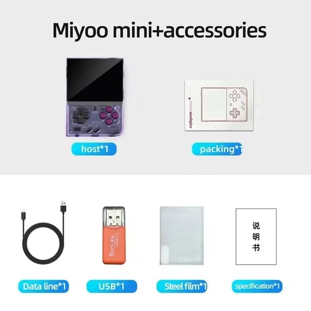 Console de videogame portátil retrô MIYOO Mini Plus V2 Mini+ com tela IPS de 3,5 polegadas, console de videogame clássico com sistema Linux
