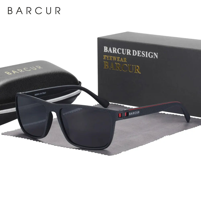 Óculos de sol esportivos leves e polarizados BARCUR Design TR90 para homens e mulheres, acessório para óculos com proteção UVAB