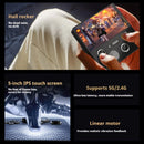 Console de jogos portátil E5 Ultra Dual-System com joystick Hall, tela IPS de 5 polegadas, WiFi, Bluetooth, PSP Cloud Gaming