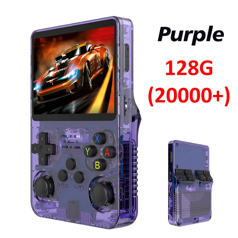 Console de videogame portátil retrô R36S 64G/128G, sistema Linux, tela IPS de 3,5 polegadas, R35s Pro, reprodutor de vídeo portátil de bolso, jogos