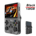 Console de jogos portátil R36S com tela IPS de 3,5 polegadas e 128 GB, console de jogos retrô clássico, sistema Arkos, player de vídeo portátil de bolso