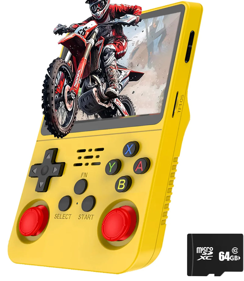 Console de videogame retrô R36S, sistema portátil Arkos 2.0, 3,5 polegadas, cartão único, reprodutor de vídeo de bolso portátil, 64 GB, 128 GB, 20.000 jogos
