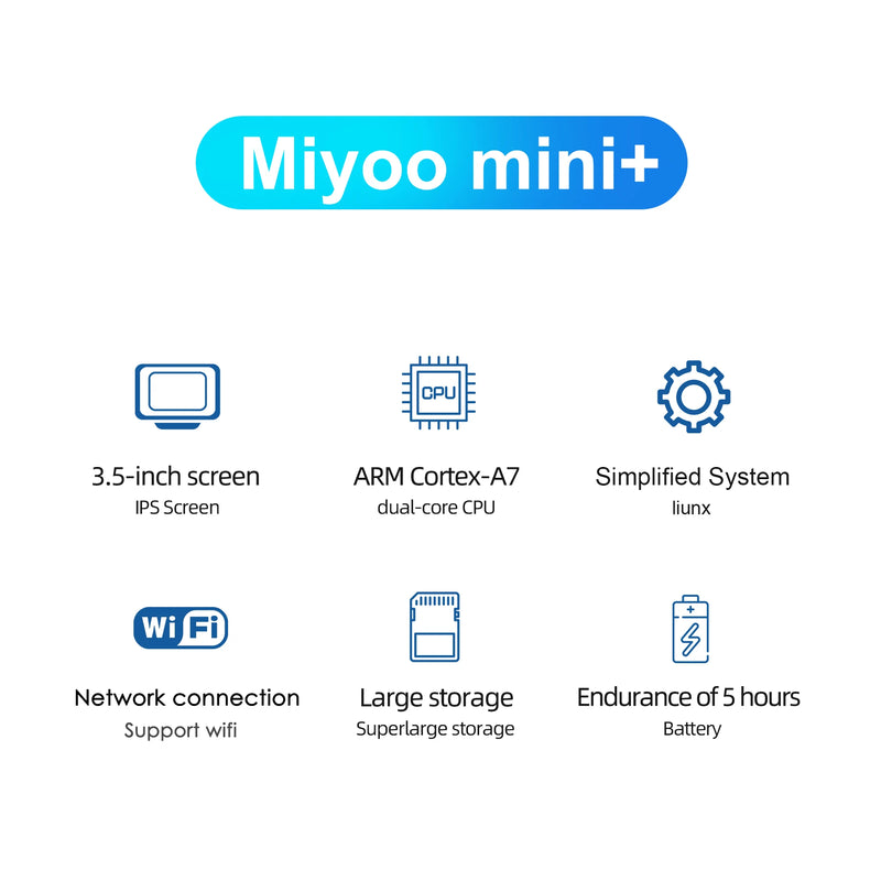 MIYOO Mini Plus Console de videogame portátil retrô V2 Mini+ Tela IPS Console de videogame clássico Sistema Linux