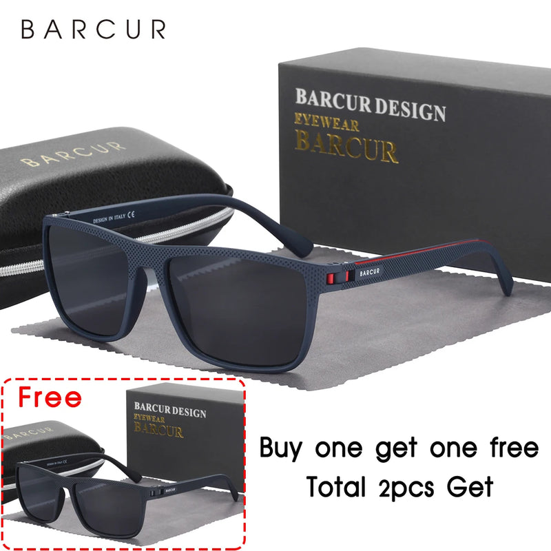 Óculos de sol esportivos leves e polarizados BARCUR Design TR90 para homens e mulheres, acessório para óculos com proteção UVAB