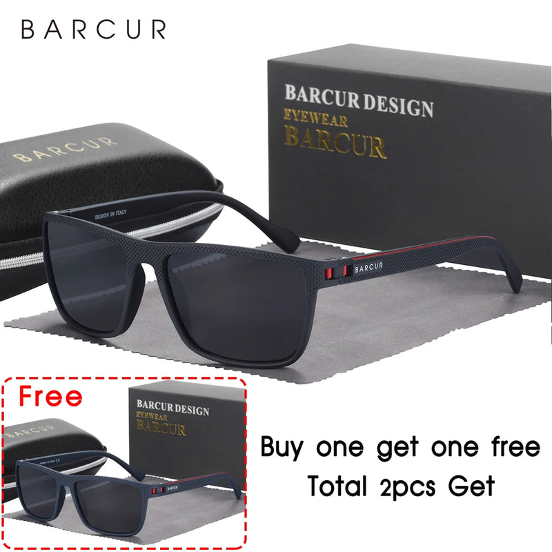 Óculos de sol esportivos leves e polarizados BARCUR Design TR90 para homens e mulheres, acessório para óculos com proteção UVAB
