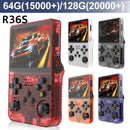 Console de videogame portátil retrô R36S 64G/128G, sistema Linux, tela IPS de 3,5 polegadas, R35s Pro, reprodutor de vídeo portátil de bolso, jogos