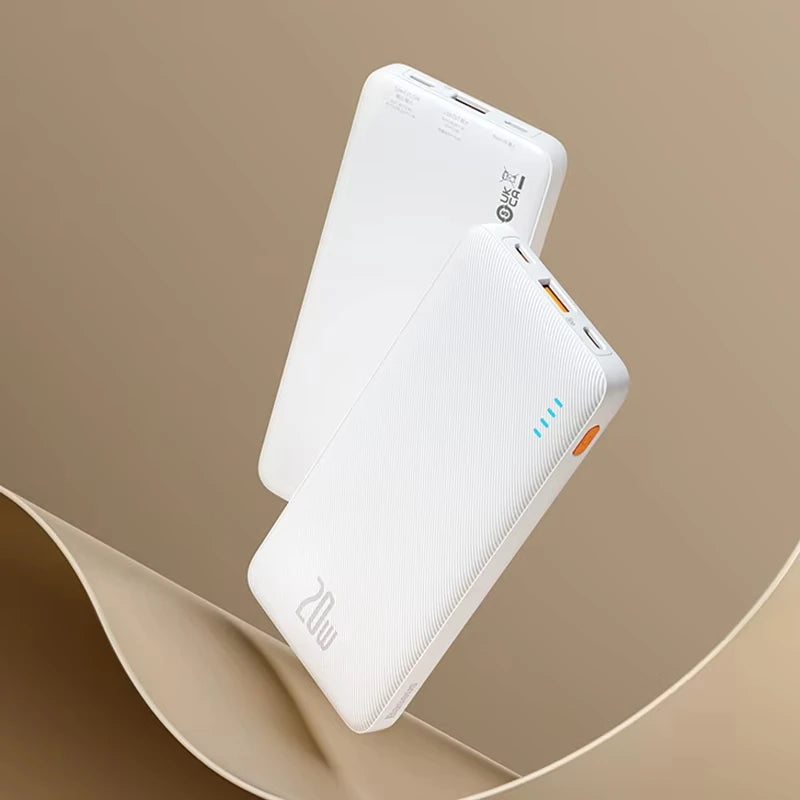 PowerBank Baseus Airpow 10000mah Turbo 20w Cabo USB Tipo C Carregador Portátil Mega Capacidade Carregamento Rápido Bidirecional
