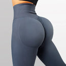 Leggings femininas de cintura alta sólidas, sem costura, justas, fitness, ioga, elásticas, push up, malha, moda, academia, treino