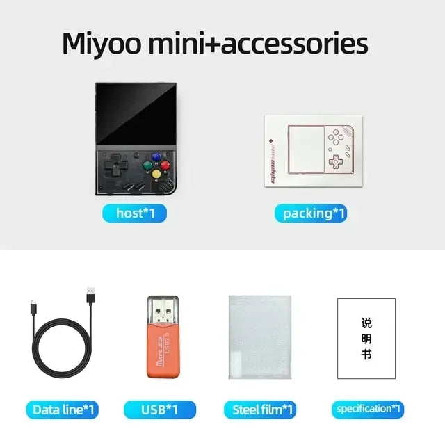 Console de videogame portátil retrô MIYOO Mini Plus V2 Mini+ com tela IPS de 3,5 polegadas, console de videogame clássico com sistema Linux