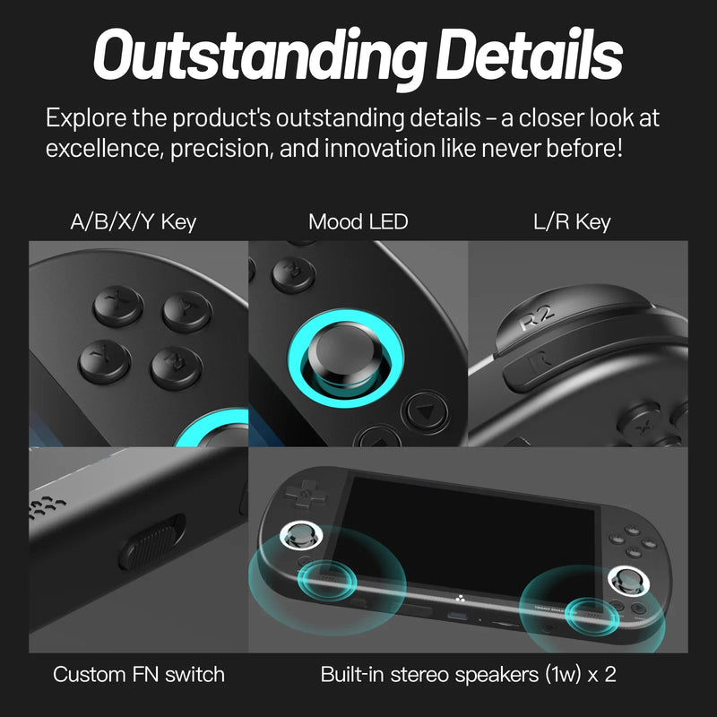 Console de videogame portátil Trimui Smart Pro com tela IPS de 4,96'', joystick para sistema Linux, iluminação RGB, reprodutor de videogame retrô Smartpro
