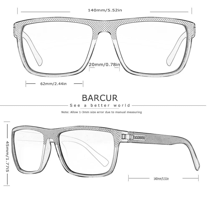 Óculos de sol esportivos leves e polarizados BARCUR Design TR90 para homens e mulheres, acessório para óculos com proteção UVAB