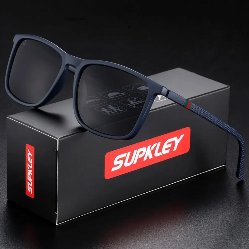 Óculos de sol esportivos SUPKLEY para homens, polarizados, confortáveis, quadrados, levesWeight Eyewear Accessory with Origina
