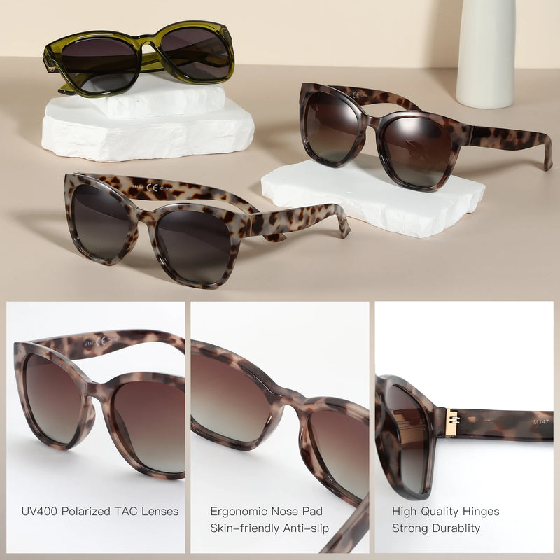 Óculos de sol polarizados ZENOTTIC Fashion Original com armação grossa de borboleta para mulheres, proteção UV400 robusta, óculos de sol estilo olho de gato
