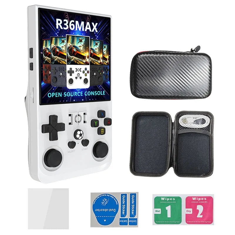 Console de jogos portátil retrô com sistema Linux, tela IPS de 4,0 polegadas, código aberto, R36MAX, reprodutor de vídeo portátil