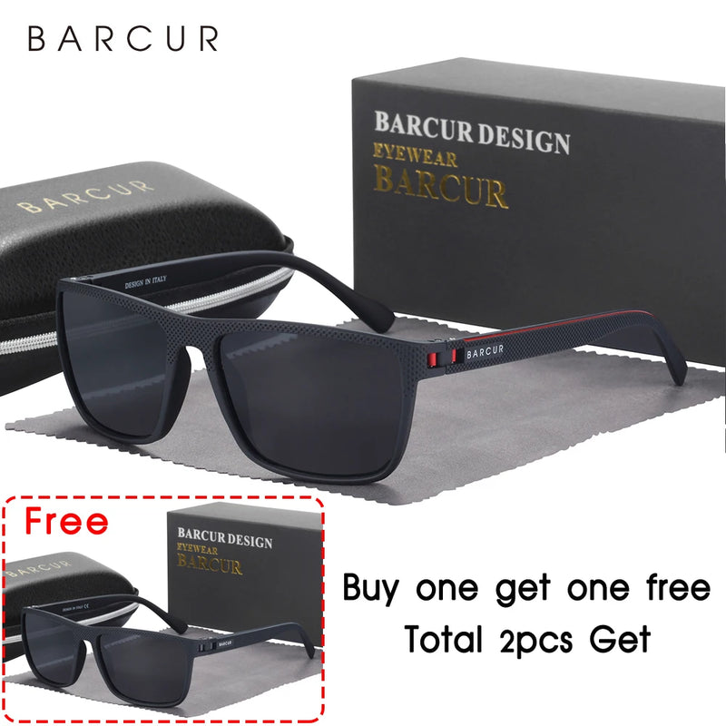 Óculos de sol esportivos leves e polarizados BARCUR Design TR90 para homens e mulheres, acessório para óculos com proteção UVAB