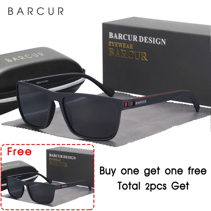 Óculos de sol esportivos leves e polarizados BARCUR Design TR90 para homens e mulheres, acessório para óculos com proteção UVAB