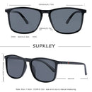 Óculos de sol esportivos SUPKLEY para homens, polarizados, confortáveis, quadrados, levesWeight Eyewear Accessory with Origina