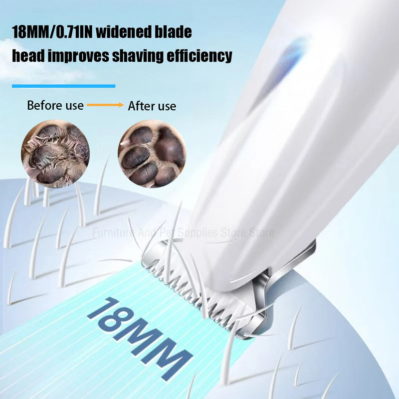 Novo aparador de patas para cães com luz LED, totalmente à prova d'água, aparador de pelos de animais com tela LED, cortador para Tosa de Cães e Gatos de cães
