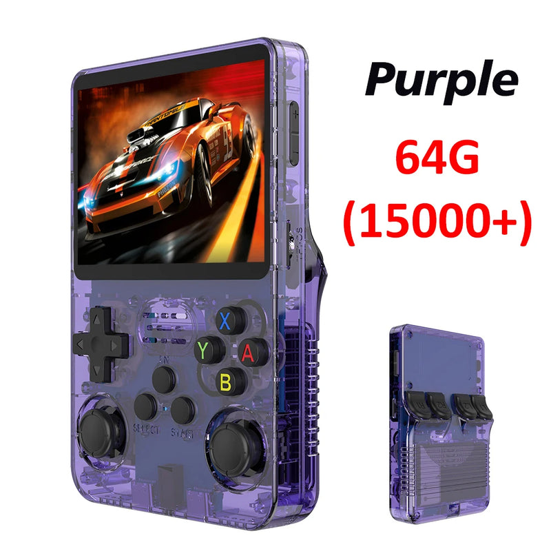 Console de videogame portátil retrô R36S 64G/128G, sistema Linux, tela IPS de 3,5 polegadas, R35s Pro, reprodutor de vídeo portátil de bolso, jogos