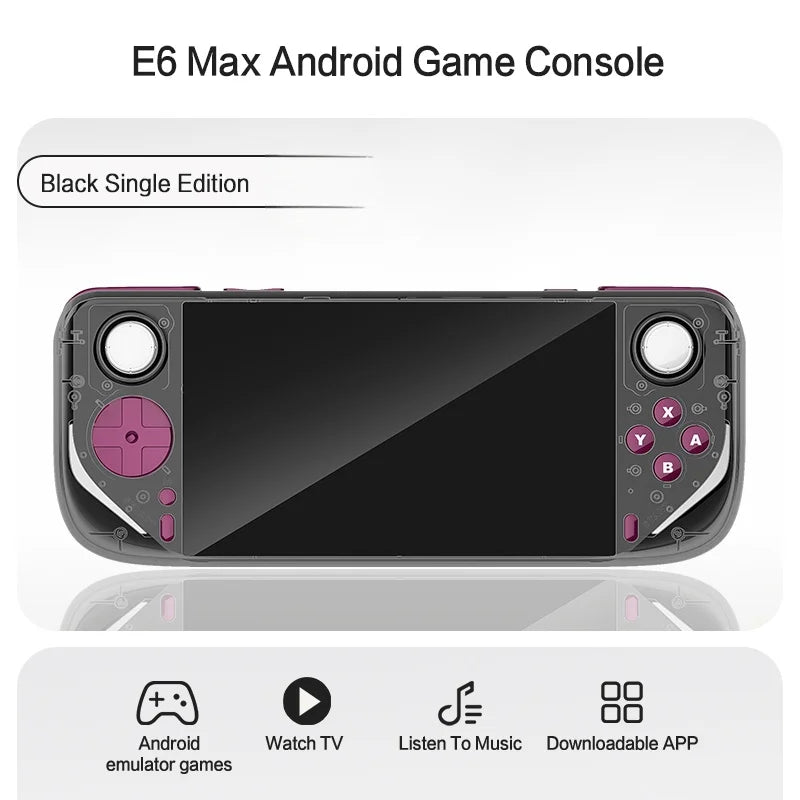 Console de videogame portátil E6 MAX com tela IPS sensível ao toque de 5 polegadas, 4+32 GB, 5000 mAh, sistema Android 13 com suporte para Wi-Fi 5G, novo console de videogame para TV