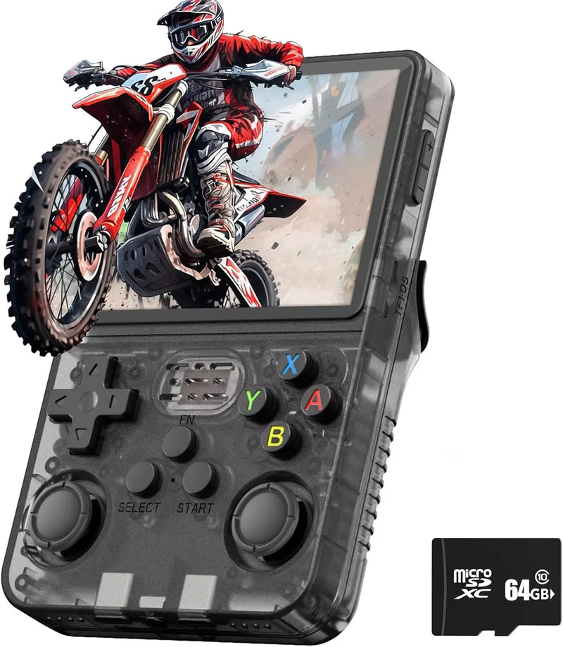 Console de videogame retrô R36S, sistema portátil Arkos 2.0, 3,5 polegadas, cartão único, reprodutor de vídeo de bolso portátil, 64 GB, 128 GB, 20.000 jogos