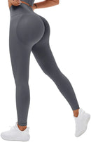 Leggings femininas de cintura alta sólidas, sem costura, justas, fitness, ioga, elásticas, push up, malha, moda, academia, treino