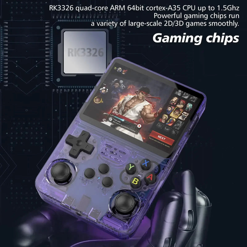 Console de jogos portátil R36S com tela IPS de 3,5 polegadas e 128 GB, console de jogos retrô clássico, sistema Arkos, player de vídeo portátil de bolso