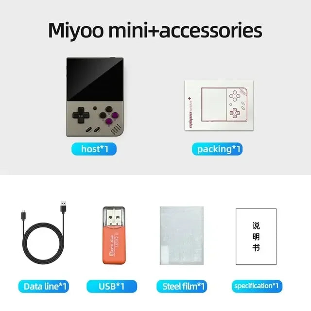 Console de videogame portátil retrô MIYOO Mini Plus V2 Mini+ com tela IPS de 3,5 polegadas, console de videogame clássico com sistema Linux