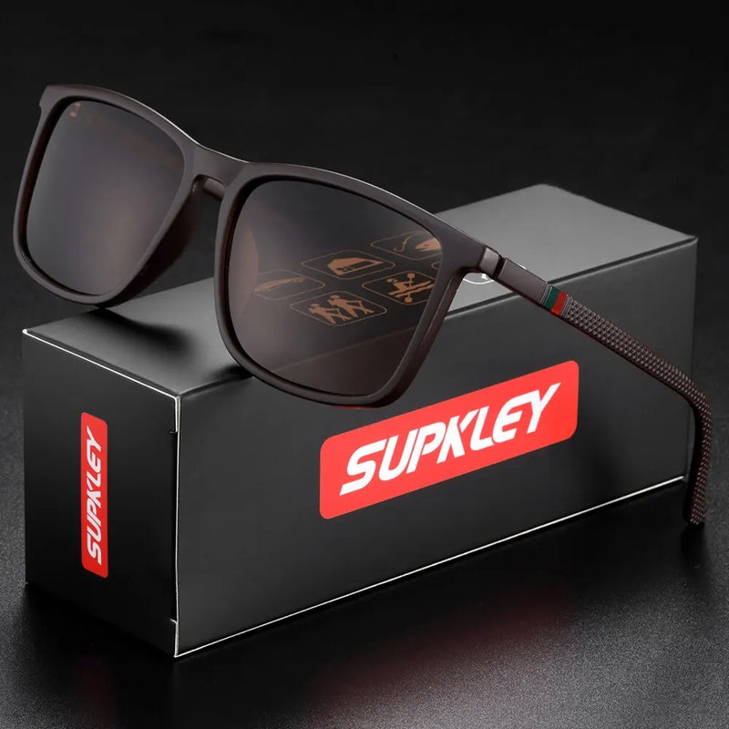 Óculos de sol esportivos SUPKLEY para homens, polarizados, confortáveis, quadrados, levesWeight Eyewear Accessory with Origina