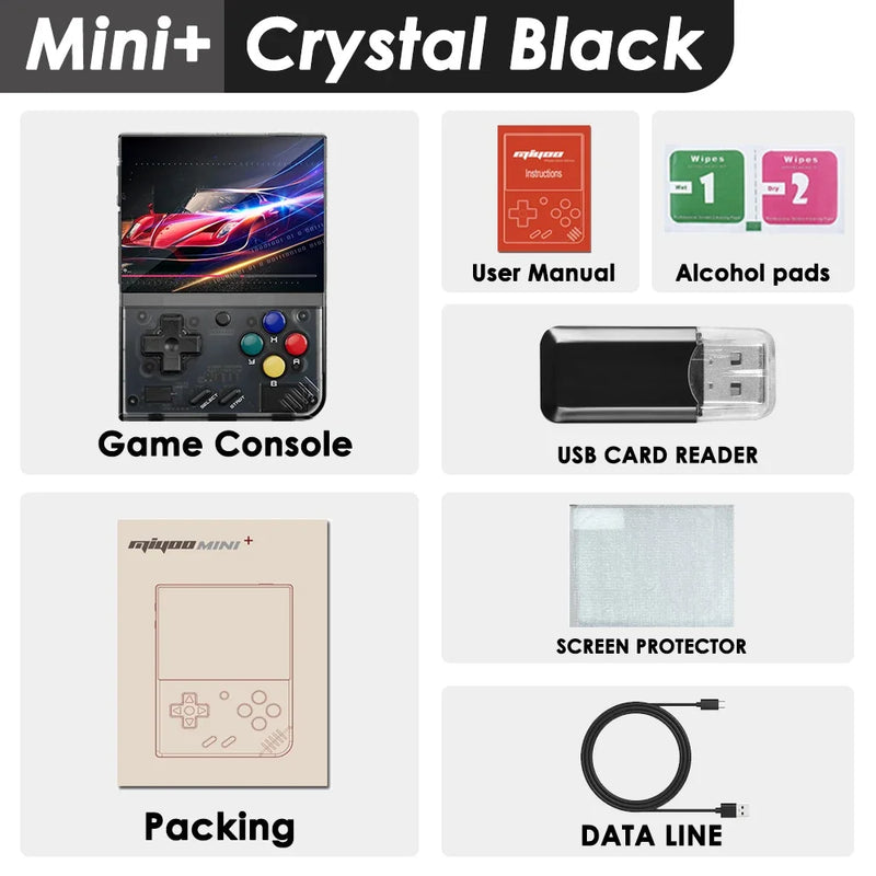 MIYOO Mini Plus Console de videogame portátil retrô V2 Mini+ Tela IPS Console de videogame clássico Sistema Linux