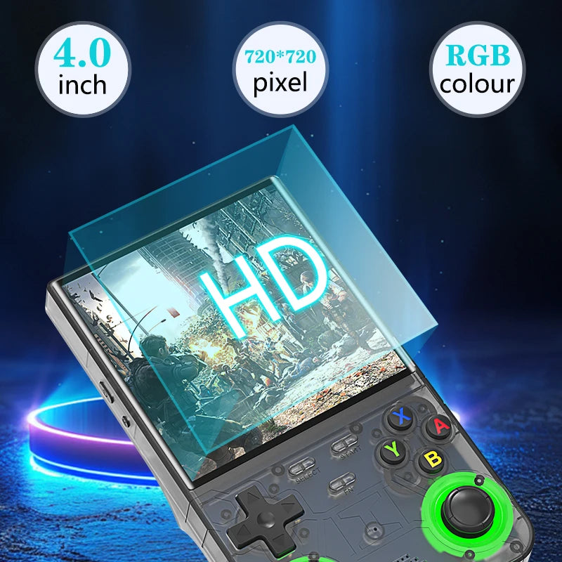 Console de videogame R36 Ultra Open Source R36S 2025, sistema Linux, tela IPS de 4,0 polegadas, reprodutor de vídeo portátil de bolso, 64G, melhores jogos