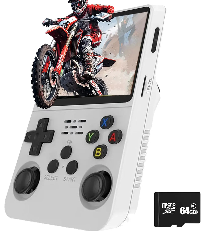 Console de videogame retrô R36S, sistema portátil Arkos 2.0, 3,5 polegadas, cartão único, reprodutor de vídeo de bolso portátil, 64 GB, 128 GB, 20.000 jogos