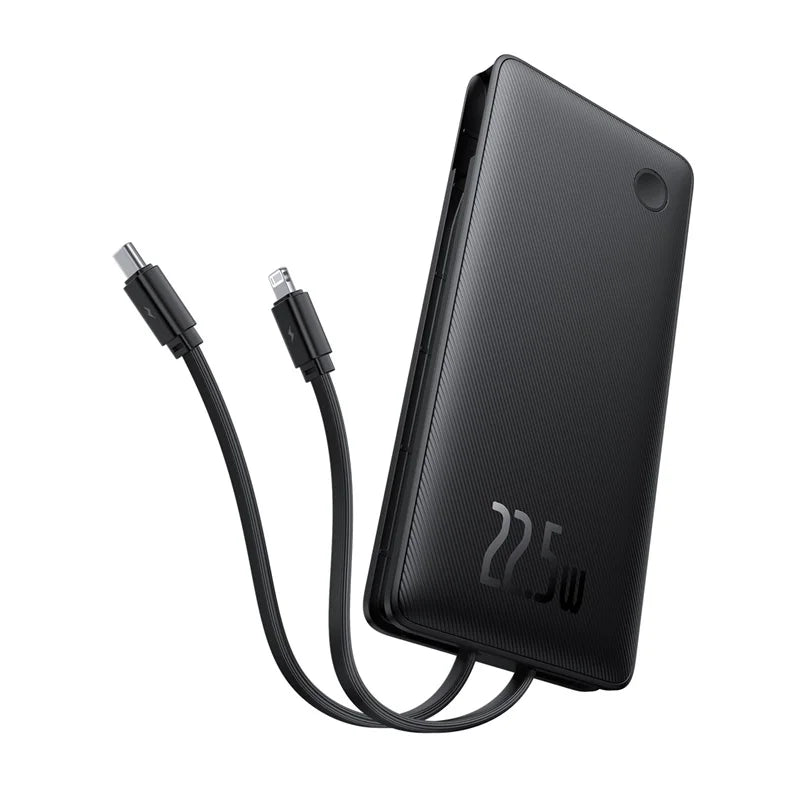 Power Bank Baseus Airpow Lite 10000mAh 22.5W com Cabos Duplos Carregador Portátil Carregamento Rápido Universal ENVIO IMEDIATO